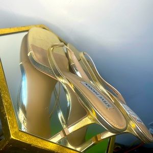 Steve Madden Cream Golden Sandal Heel